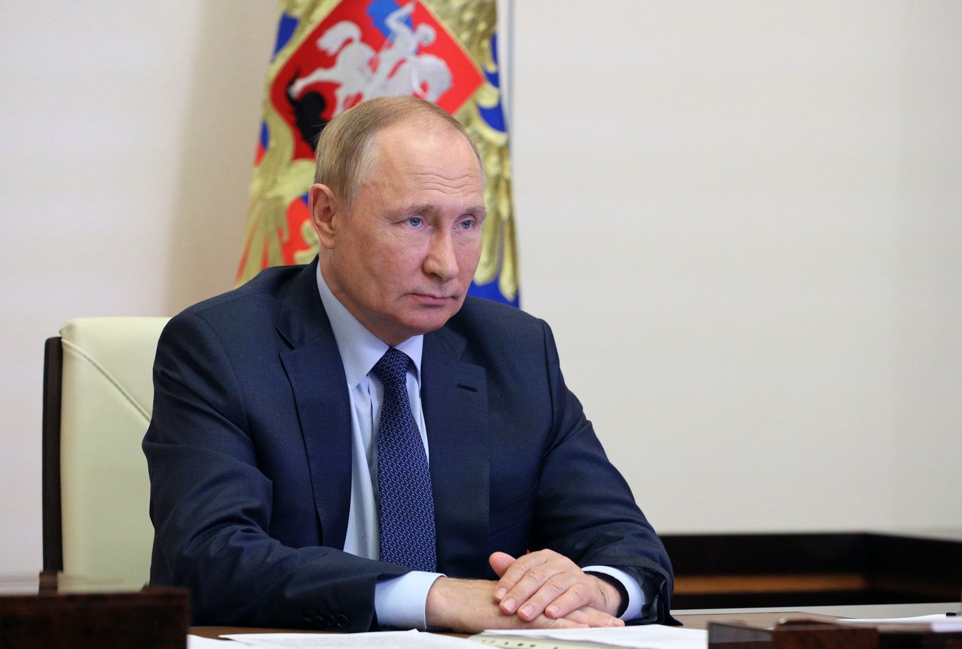 Рабочая встреча президента РФ В. Путина с врио губернатора Марий Эл Ю. Зайцевым - ПРАЙМ, 1920, 14.09.2022