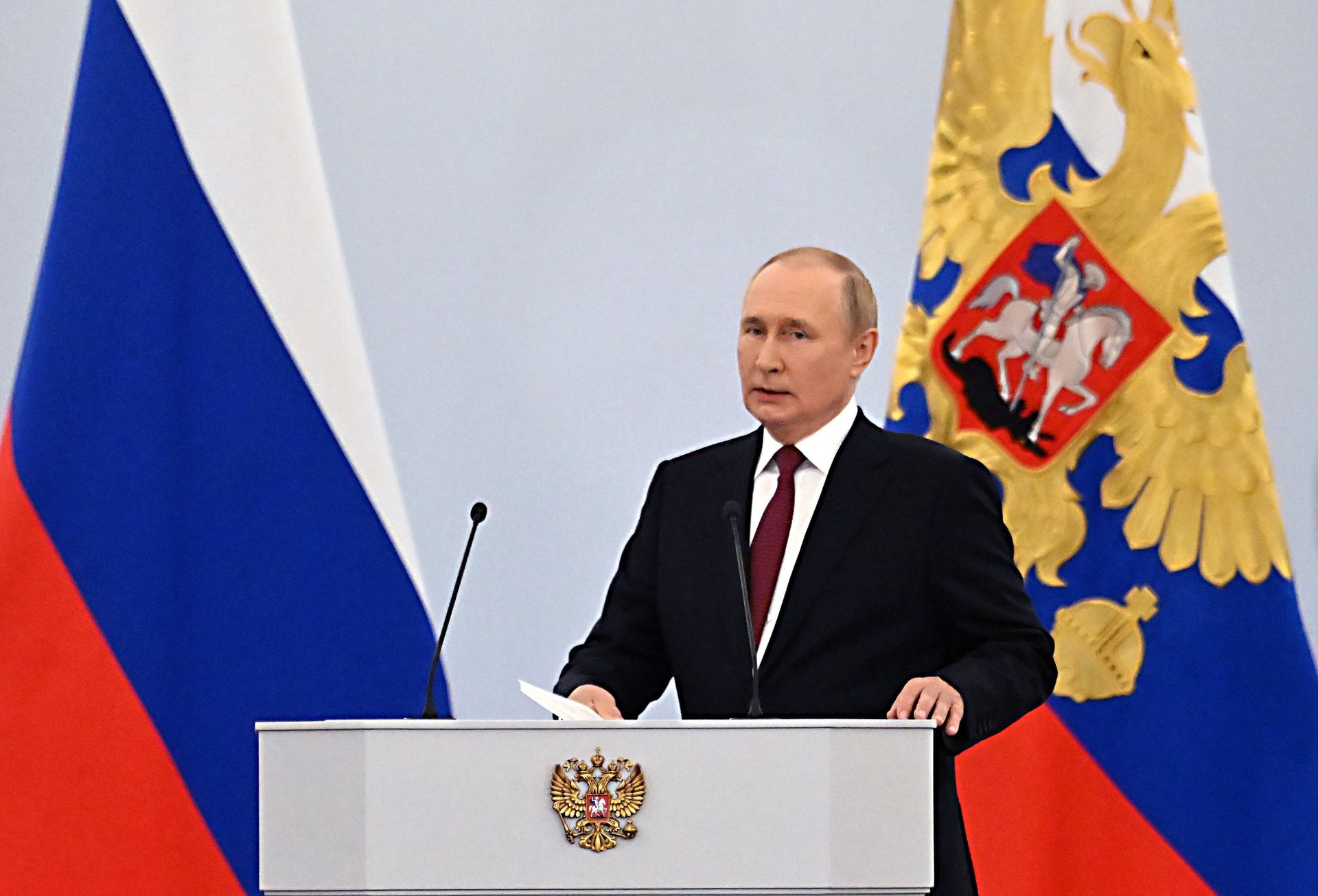 Церемония подписания договоров о вхождении в РФ ДНР, ЛНР, Запорожской и Херсонской областей состоялась в Кремле - ПРАЙМ, 1920, 30.09.2022