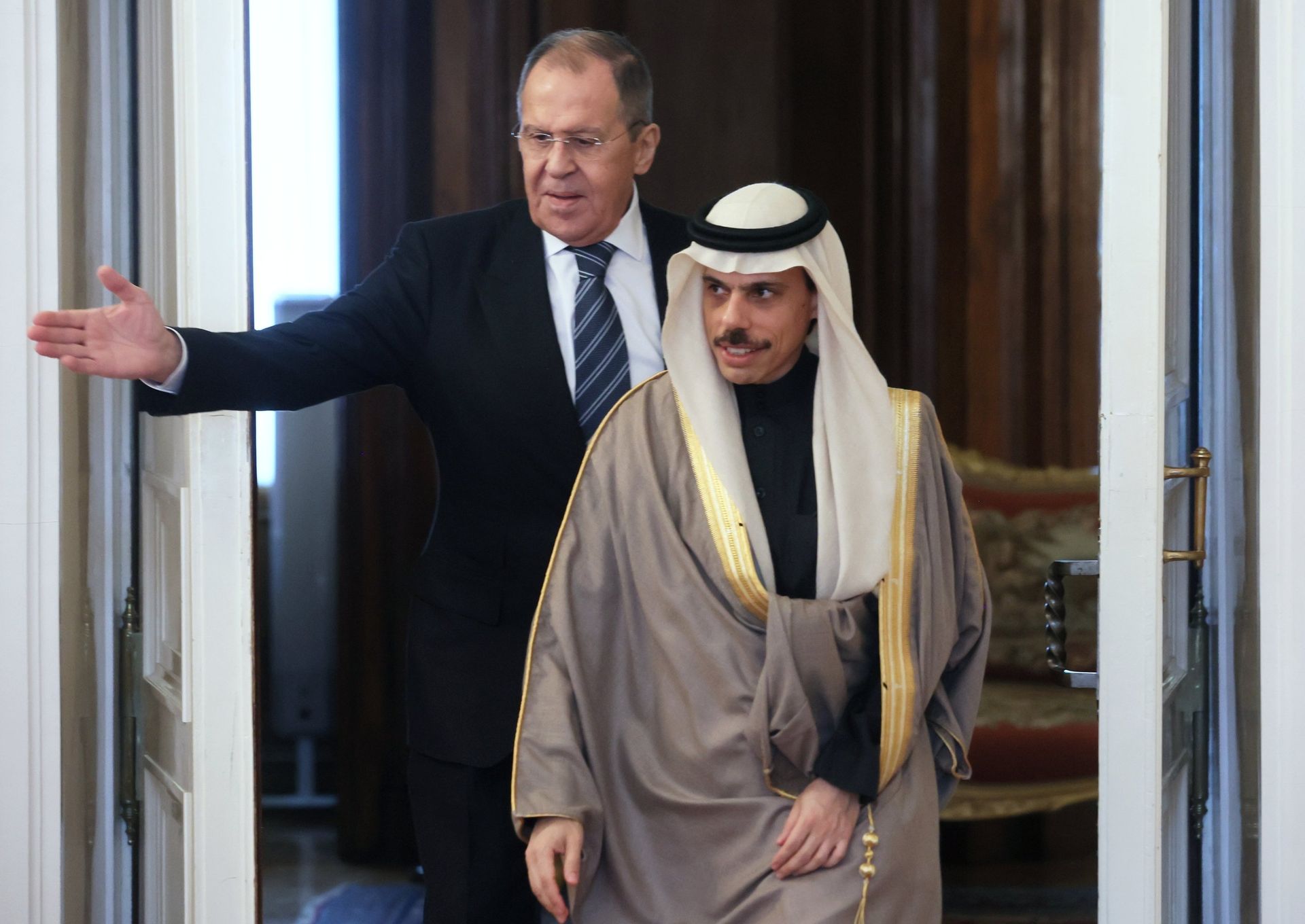 Встреча глав МИД РФ и Саудовской Аравии С. Лаврова и Ф. бен Фархана Аль Сауда - ПРАЙМ, 1920, 09.03.2023