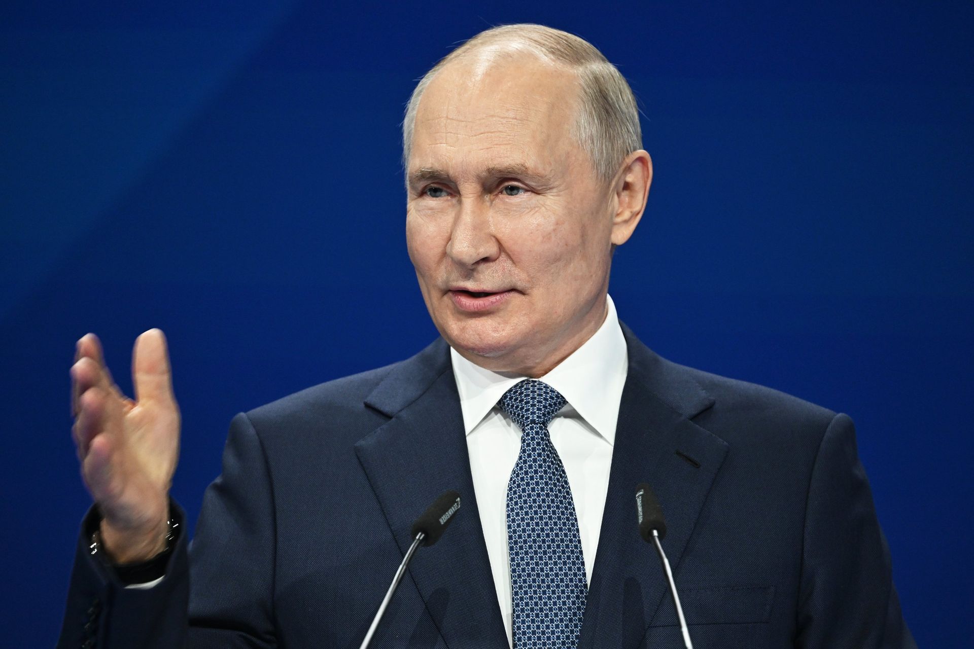 Президент РФ Владимир Путин выступает на финальном этапе III Международной Олимпиады по финансовой безопасности - ПРАЙМ, 1920, 06.10.2023