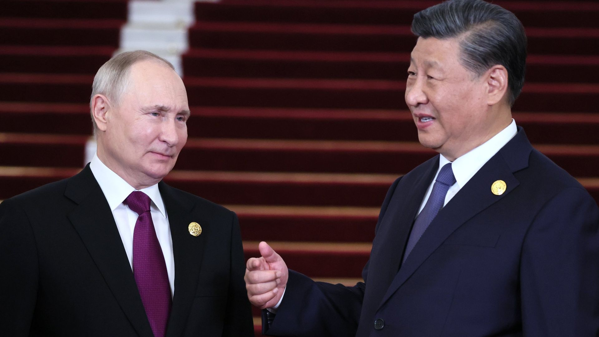 Президент РФ Владимир Путин и председатель Китайской Народной Республики (КНР) Си Цзиньпин - ПРАЙМ, 1920, 14.05.2024