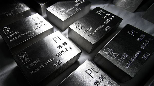 Готовые маркированные слитки платины высшей пробы 99,98% чистоты