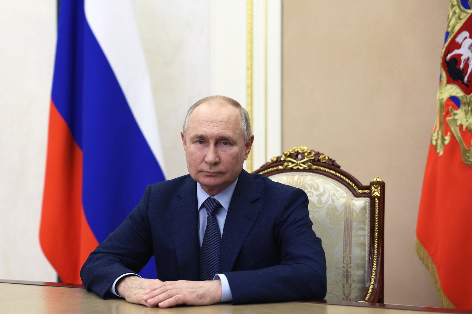 Видеообращение президента РФ В. Путина к участникам встречи секретарей советов безопасности СНГ - ПРАЙМ, 1920, 08.11.2023