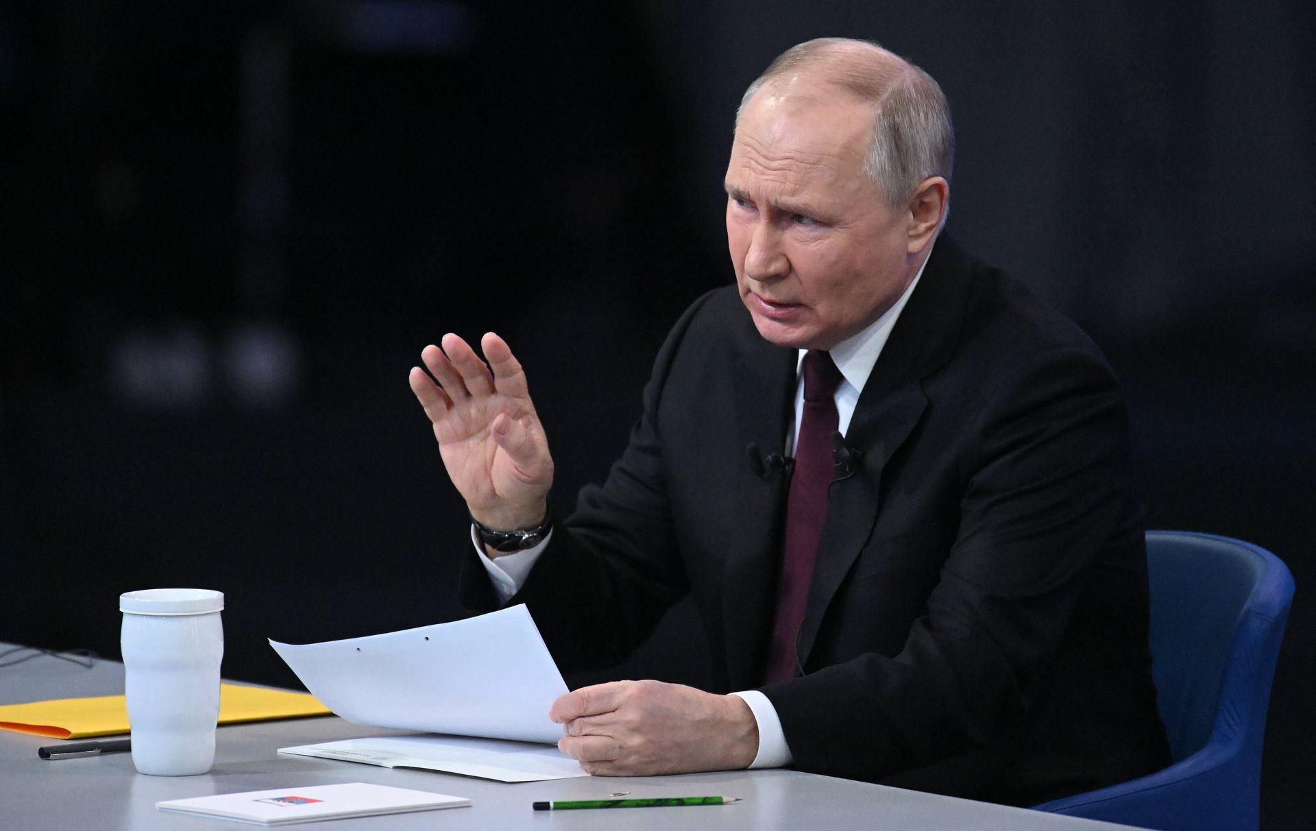 Прямая линия и большая пресс-конференция президента РФ В. Путина - ПРАЙМ, 1920, 14.12.2023