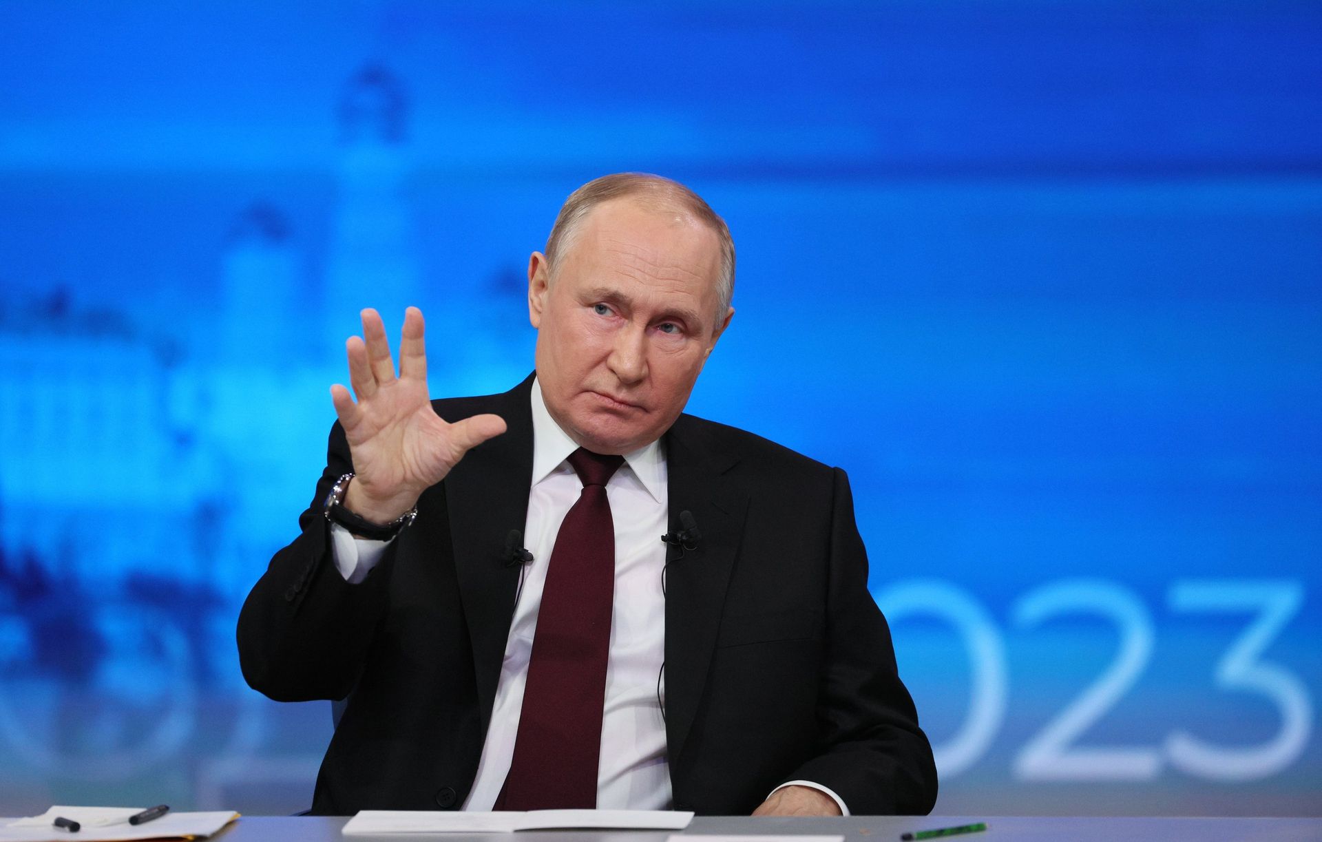 Прямая линия и большая пресс-конференция президента РФ В. Путина - ПРАЙМ, 1920, 14.12.2023