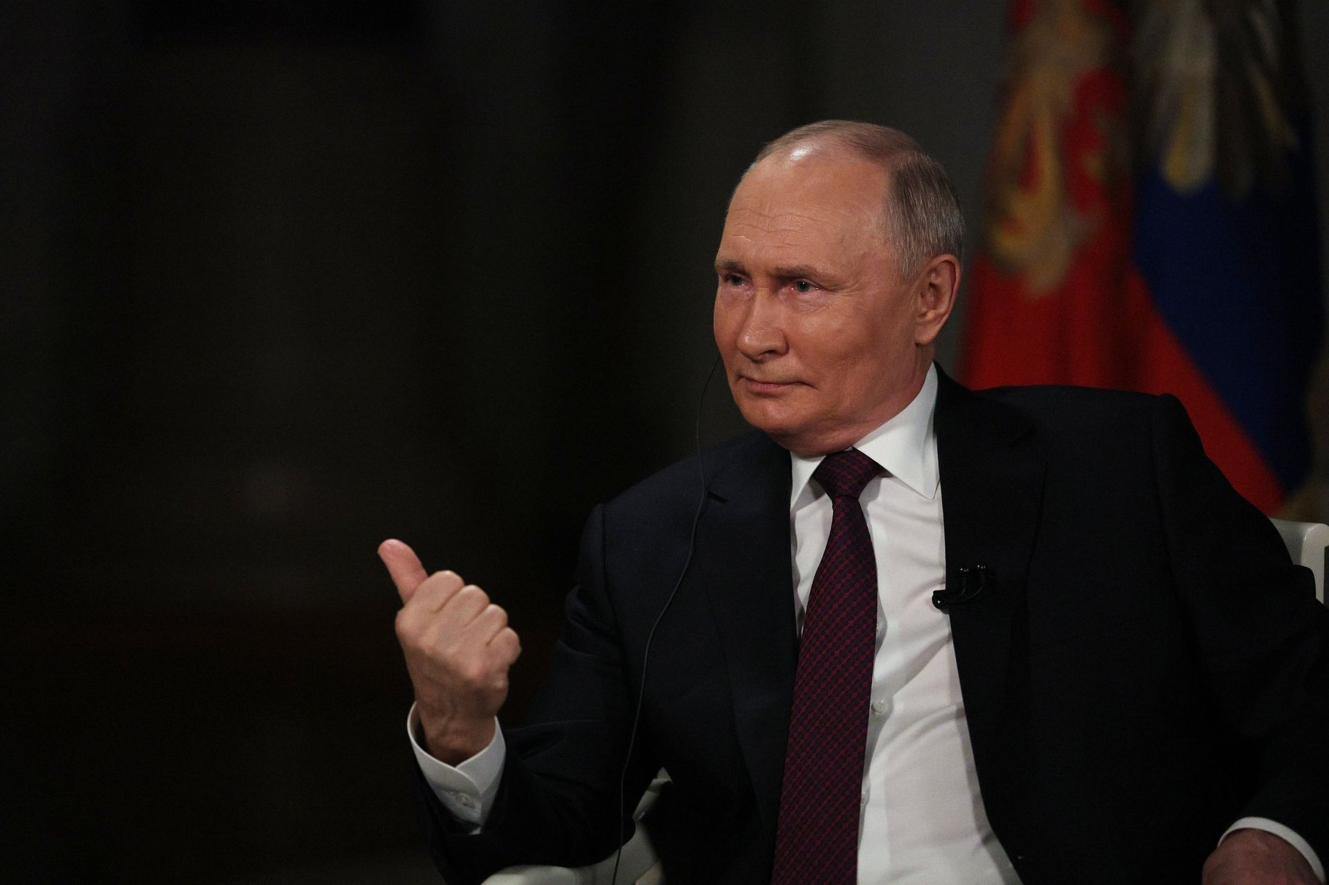 Владимир Путин во время интервью американскому журналисту Такеру Карлсону - ПРАЙМ, 1920, 18.02.2024